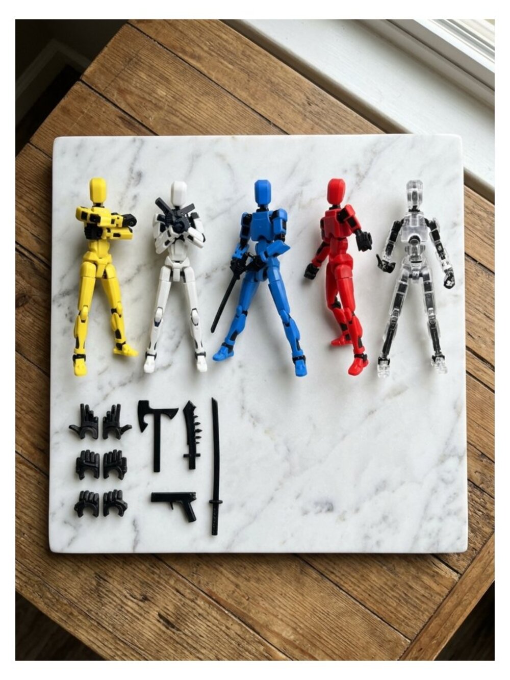 Titan 13 Action Figure Set 5pc 3D Printed Multi-Jointed Robot Figures